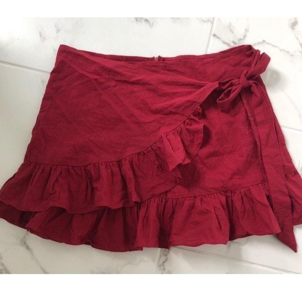 Maroon Wrap Skirt
